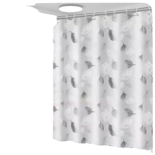 NbgrvB PEVA - Cortina de ducha para baño con estampado de hojas, resistente a la humedad, impermeable, opaca, fácil cuidado, 150 x 180 cm o 180 x 180 cm, incluye ganchos de metal, 150 x 180 cm