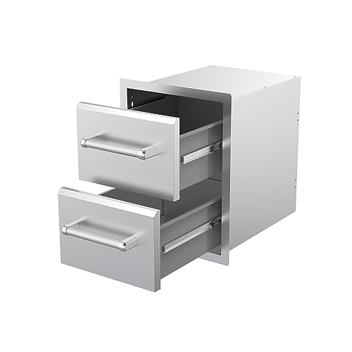 Image of SPIRE Vertical Built-in Double Drawers, Stainless Steel, Universal Mount