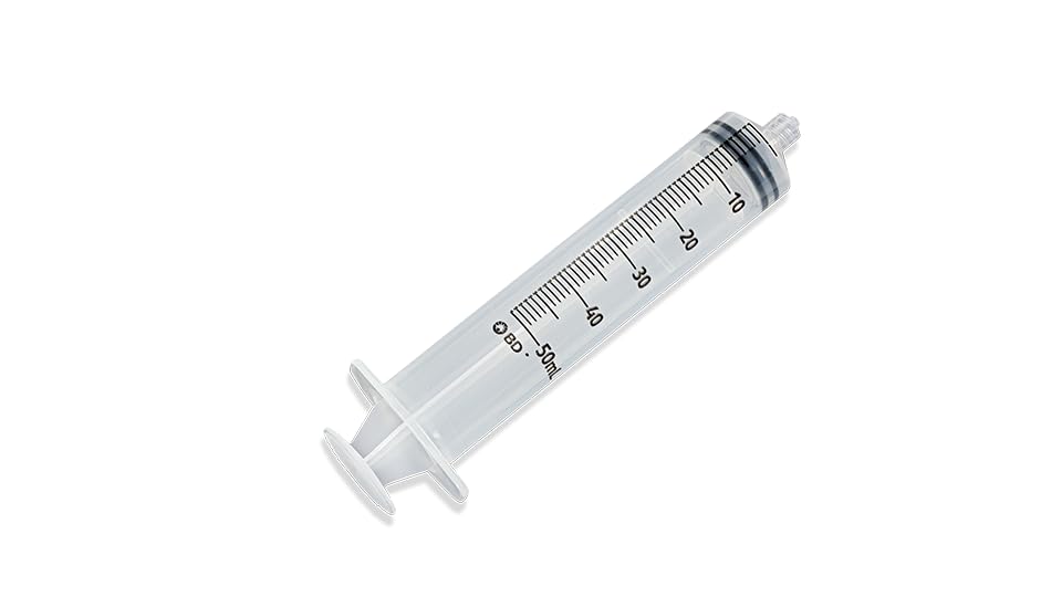 BD Luer-Lok Syringe only, 50 mL, #309653, (40 Count)
