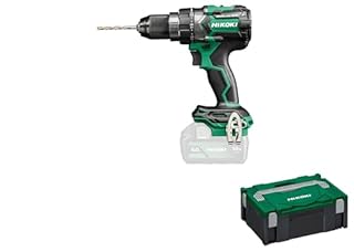 HIKOKI Akku Schlagbohrschrauber DV18DCW2Z, 13mm Metall-Schnellspannbohrfutter (18V, Max. Festdrehmoment hart: 140 Nm, Brushless, Zubehör: 1 Zusatzhandgriff, 1 HSCII Koffer, ohne Akku und Ladegerät)