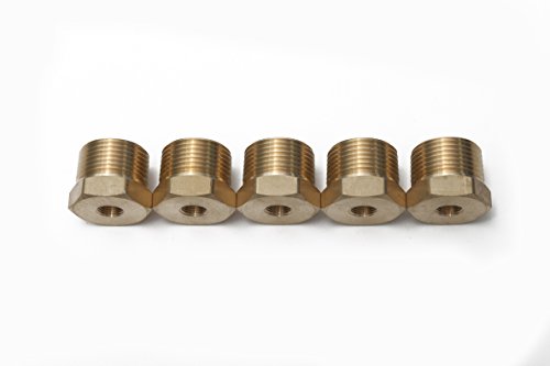 LTWFITTING Brass Pipe Hex Bushing Reducer Fittings 3/4 Inch Male x 1/8 Inch Female NPT Fuel(Pack of 5)