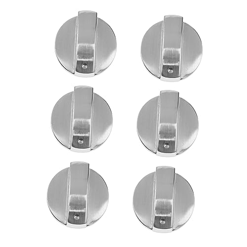 DIYEAH 6 Piezas Pomos de Gas de Aleación de Zinc de Diseño Compatible con Estufas de Gas de Accesorios de Cocina Color Plateado