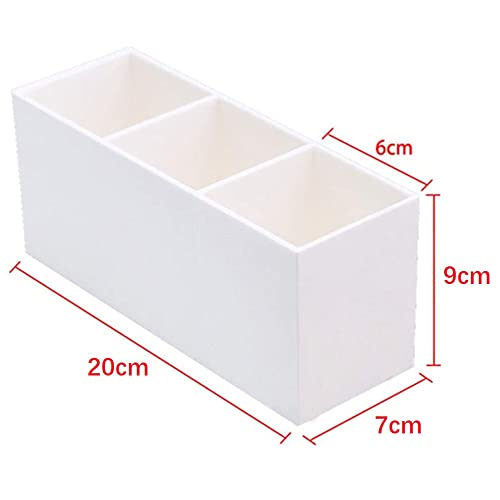 eKsdf Kosmetik Pinselhalter mit 3 Fächern Acryl Schminkpinsel Behälter Kosmetikpinsel Aufbewahrung Makeup Pinsel Organizer Becher für Pinsel Eyeliner Lippenstift Bürsten (Weiß)