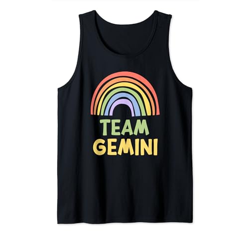 Happy Colorful Team Gemini Rainbow Pride Astrological Sign Camiseta sin Mangas