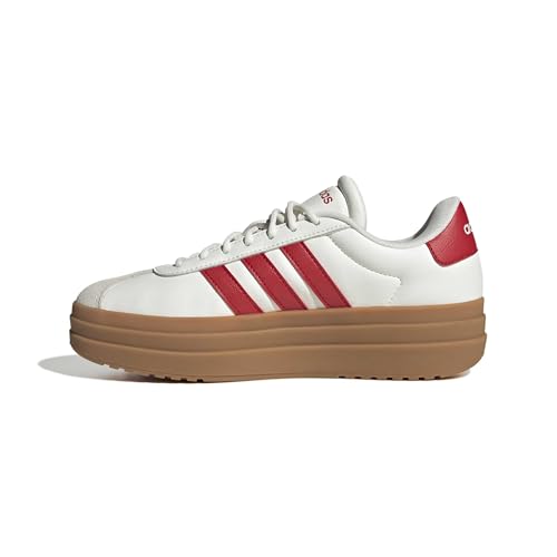 adidas Damen VL Court Bold Shoes, core White/Better Scarlet/Gold met., 42 EU