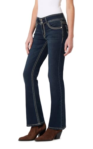 Image of WallFlower Luscious Curvy Bootcut Jeans for Women, Mid-Rise Insta Stretch Denim, Size-Inclusive Juniors Jeans