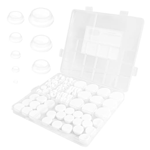 125PCS 8 Sizes Rubber Plugs for Round Holes 1", 3/4", 5/8", 1/2", 5/16", 3/8", 1/4", 1/5" Black Rubber Hole Plugs Snap Locking for Furniture Car Wiring (White)