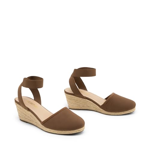 Image of DREAM PAIRS Women's Ankle Strap Wedge Sandals | Espadrilles Sandals, Elastic Ankle Strap, Cushioned Comfort for Summer Outfit, Fashion Dressy Shoes