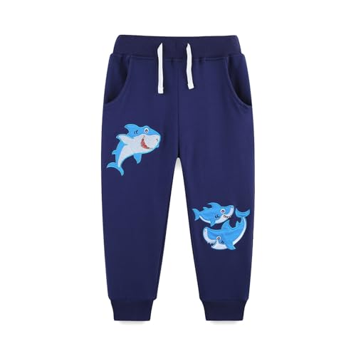 Genérico Pantalones Deportivos de Invierno para Niño con Bordados Elegantes Puños Elásticos Conjunto Informal Cómodo para Jugar y Actividades Diarias (Multicolour, 5-6 Years)