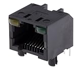 Amphenol Communications Solutions RJHS RJ45-Steckverbinder Buchse, 1-Port Ungeschirmt, Leiterplatten-Montage abgewinkelt