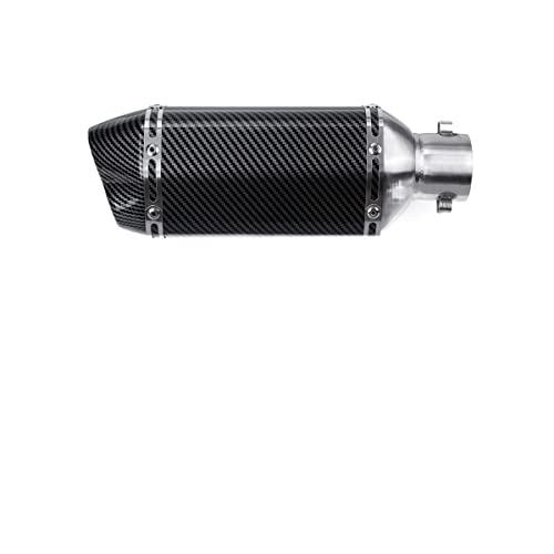 ENLIGMA Motorräder Auspuffanlage Universal 38-51mm Motorrad Auspuffrohr Für Suzuki GSF600 GS1000 Dirt Street Bike Edelstahl Endrohr(Blanc)