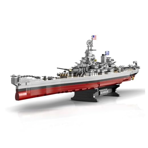Brihappen Kits de construction de bataille navale Missouri pour adulte (2228 pièces) – Grand modèle militaire de bataille du Missouri de classe mondiale pour collection de bureau à domicile, cadeaux