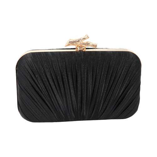 Image of Gold Clutch Purses for Women, Branch Clasp Pleated Evening Bag, Wedding Handbag for Prom, Cocktail & Formal Events