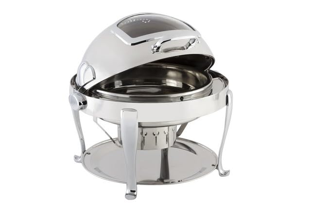 Roman Elite Round Clear View Chafer with Glass Window Chrome