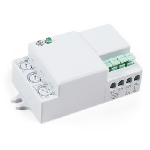 McShine - HF Mikrowellen Bewegungsmelder | LX-701C | 360° Bewegungssensor 230V, 1200W Präsenzmelder für LED innen geeignet Reichweite 5m-15m, weiß