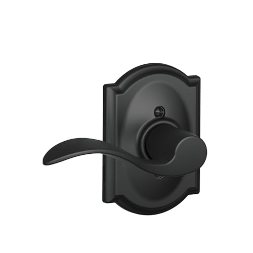 Image of SCHLAGE Accent Lever with Camelot Trim Non-Turning Lock in Matte Black - Left Handed - F170 ACC 622 CAM LH