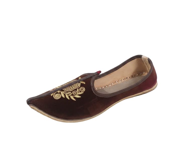 Men's Leather Mojari – Traditional Brown Ethnic Juttis for Weddings, Festivals, and Ethnic Wear-image-6