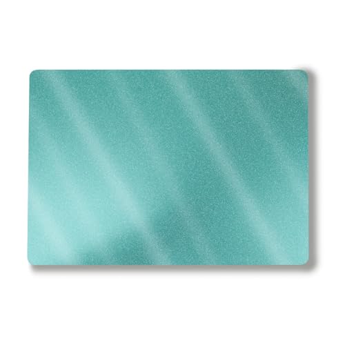 Image of Glossy Glitter Laptop Skin Compatible with Surface Laptop 7 15 inch (2024) - Solid Turquoise - Premium 3M Vinyl Protective Wrap Decal Cover - Easy to Apply | Crafted in The USA by MightySkins