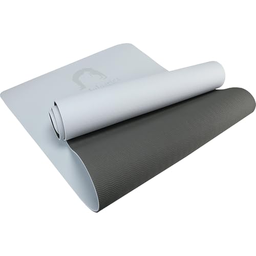 Image of Bodylastics Yoga Mat for Men and Women with Carry Bag TPE 6ft x 2ft x 6mm Large Size Anti Slip & Anti Tear Workout Mat