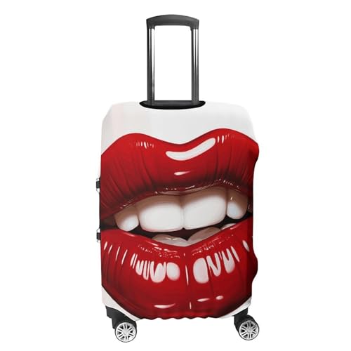 Cute Graphic Red Lips Printed Luggage Cover Protector, Fits 18-32 Inch Luggage4
