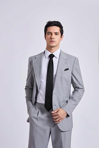 HISDERN Plaid Checkered Tie Handkerchief Woven Classic Formal Men's Necktie & Pocket Square Set2