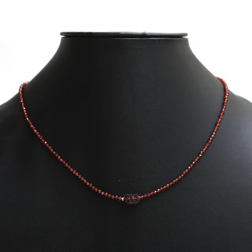 Gempires Gemstone Beaded Necklace with Raw Stone Crystal Jewelry Hypoallergenic 18 Inch Silver Plated Elegant Handmade Jewelry Gifts For Women3