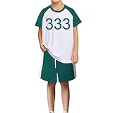 333 Tracksuit Costume Party Halloween Costumes 2 Piece Unisex Korean Classic Short Sets Summer Tshirts with Shorts