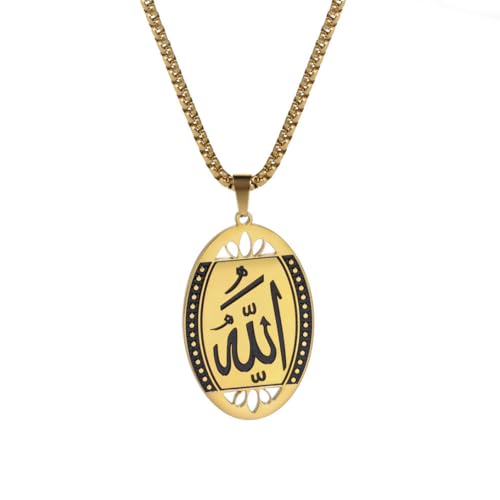 Gu Feng Collar con icono de flecha hacia arriba W Collar de acero inoxidable de moda ovalada hueca para hombre