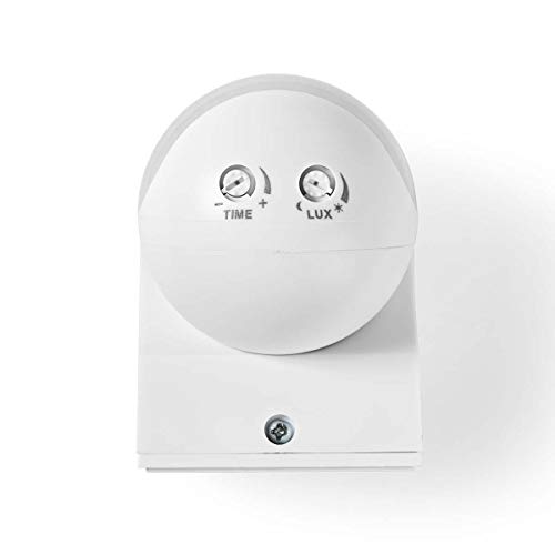 qwyeuro détecteur de mouvement infrarouge, ip44 led, portée intérieur/extérieur ip44,230 v max.12 m/180 °,800/400 w (blanc)