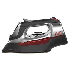 Steam Iron for Clothes with 8’ Retractable Cord, 1700 Watts, 3-Way Auto Shutoff, 400+ Holes, Professional Grade, Electronic Temperature Control, Titanium Infused Ceramic Soleplate (DISCONTINUED)