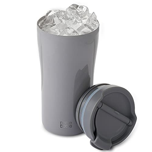 タンブラー ふた付き 真空断熱タンブラー 保冷保温 マグカップ おしゃれ 溢れにくい ステンレスタンブラー 0.36l 魔法瓶 ビール コーヒーカップ グレー bottlebottle