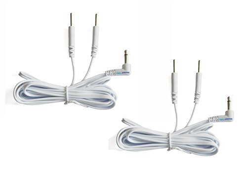 Discount TENS - Lead Wires 3.5mm Plug to 2 2mm Pin Connectors (2). Durable Flexible Long Lasting.