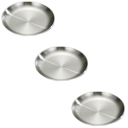 3 Ciotole in Acciaio Inox per Gatti - Scodelle Basse Antifatica per Baffi - Ampio Recipiente per Cibo Secco e Acqua - Design Comodo per Animali Piccoli - Stoviglie Durevoli con Bordo Irialzato
