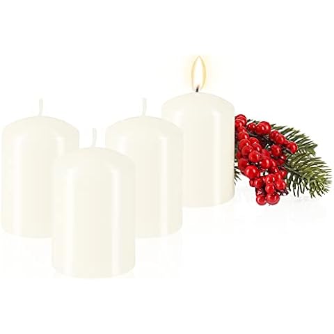 Robin Goods® 4x velas de pilar con vainilla - velas de pilar decorativas Cover