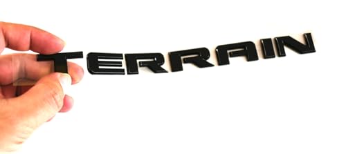 Image of 1x Replacement for 2010-2015 Terrain Front Door or Rear Liftgate Nameplate Logo Emblem Letter Badges (Black), EI-SilveCutom#2