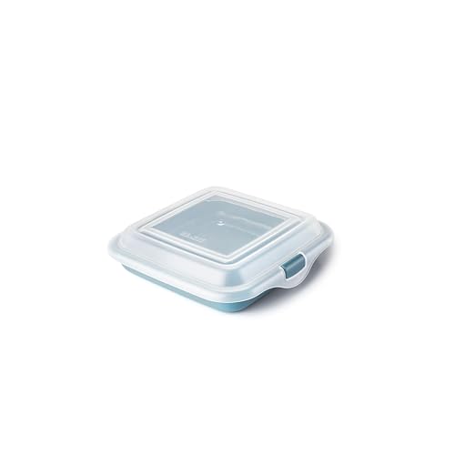 IBILI - Porta Sandwhich - taper embutidos - queso, 14,5 x 14,5 x 3,6 cm, Plástico Libre de BPA, Reutilizable, Azul