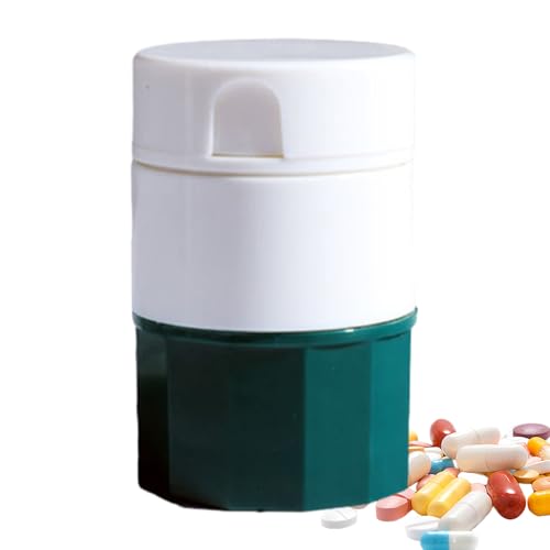 Triturador De Pastillas Manual 4 En 1, Cortador De Tabletas Con Almacenamiento De Pastillas, Corta, Muele, Almacena Y Sirve Como Vasito Para Agua