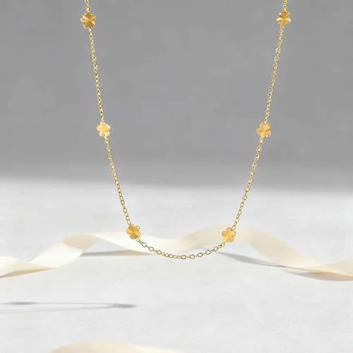 Collier pendentif fleur plaqué or, cadeau Saint-Valentin - 3