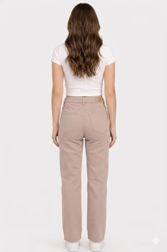Image of Women Jeans Wide Leg High Waist Straight Fit Casual Pants - Everyday Comfort & Trend Style