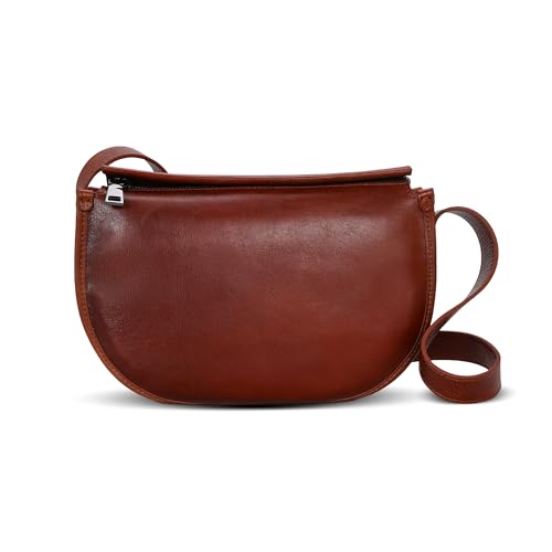 HESHE Leather Crossbody Bags for Women Soft Women’s Shoulder Handbags Hobo Cross Body Travel Purse with Adjustable Strap - Main Image