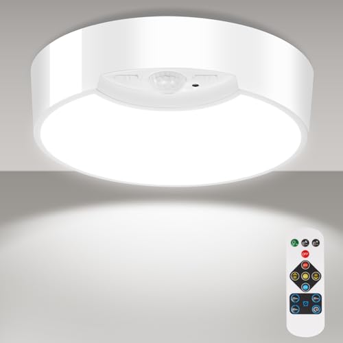 HOTUT LED Plafón con Sensor de Movimiento,Lampara Techo con Sensor de Movimiento,Regulable Lámpara de Techo con Mando a Distancia,LED Techo de 3000K-6500K para Pasillos,Porche,Garaje,Entrada,Escalera