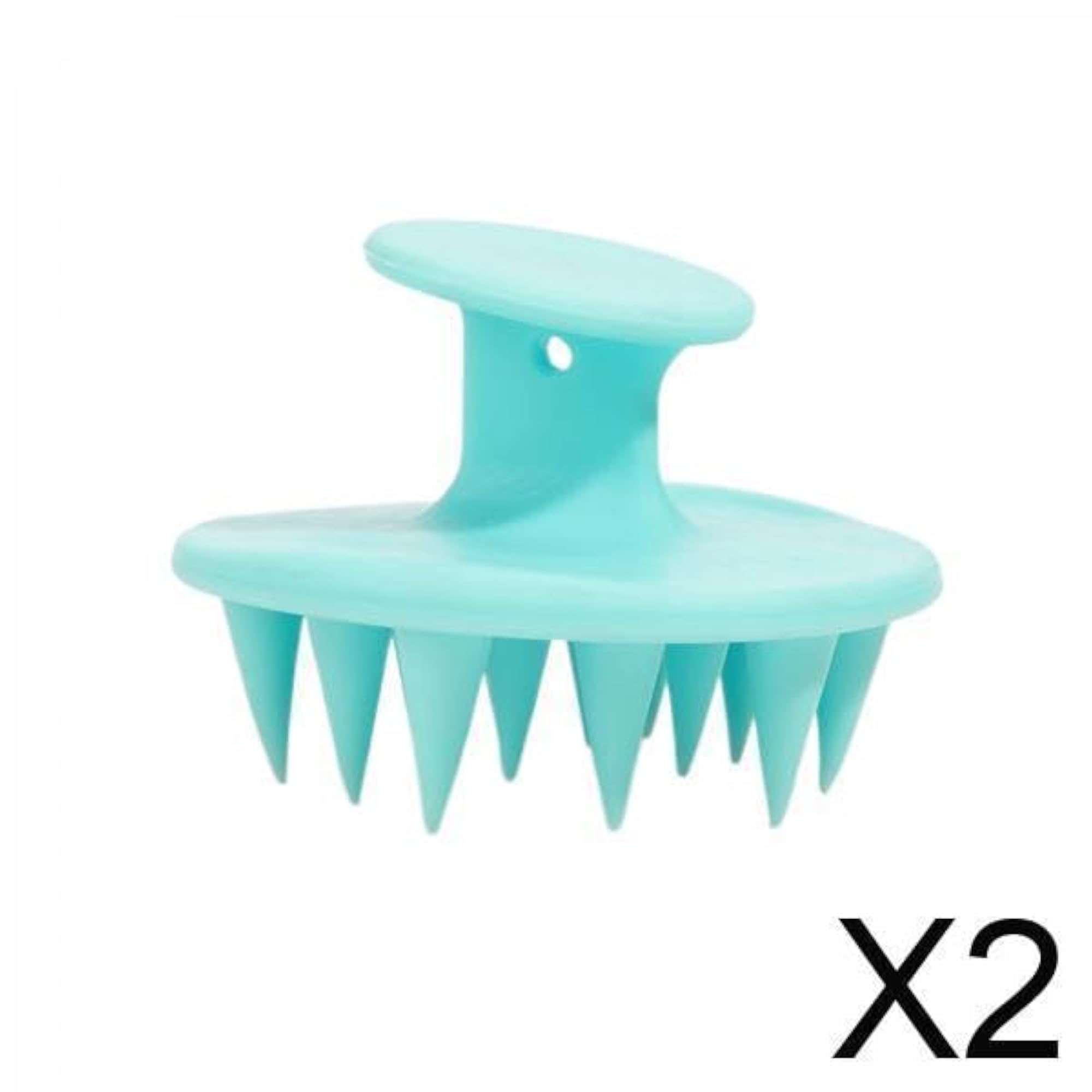 2xHair Shampoo Brush Comb for Shower Bath, Green