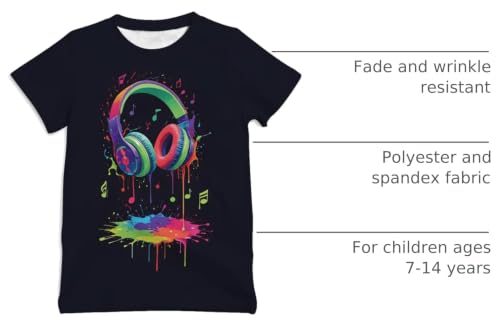 Image of Ainuno Graphic Tees for Boys Girls Kids 7-14Y, Summer Short Sleeve T Shirt Cool 3D Print