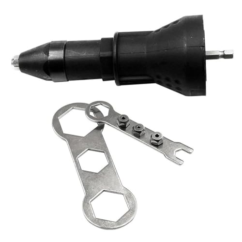 Jooehyer Juego de Adaptadores para Tuercas Remachables AKAPE - Remache para Taladro Inalámbrico, Remachadora Eléctrica, Herramienta para Tuercas Remachables de 2,4-4,8 mm (Negro)