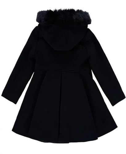 Rothschild Fur Trim Hooded Coat Midnight, 4T