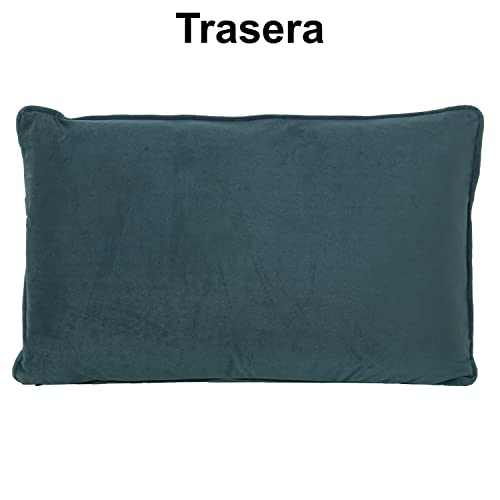Coussin rectangulaire en velours fleurs 50x30 cm à fermeture éclair - 3