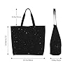 AABSTBFM Black Glitter Printed Shopping Bags For Women Ladies Girls - Large Reusable Waterproof Shoulder Tote Bag, Grocery Bags, Shopper Handbag, And Beach Bag #4