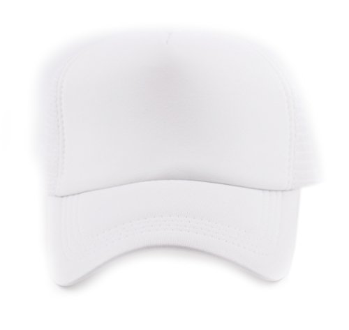 Image of NYFASHION101 Plain Mesh Trucker Hat - Breathable 6-Panel Daily Snapback Cap, Customizable Ideal for DIY Embroidery & Patches