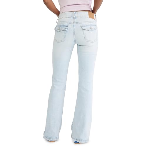 Aeropostale Women's Low Rise Flare Jean, Light Wash — view 2