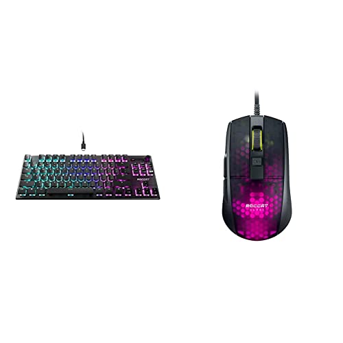 Roccat Vulcan Tkl Mechanical Pc Tactile Gaming Keyboard, Black & Burst Pro Pc Gaming Mouse, Optical Switches, Super Lightweight Ergonomic Wired Computer Mouse, Rgb Lighting, Black #TOP13
